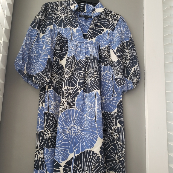 Banana Rebublic blue floral dress - Picture 3 of 4